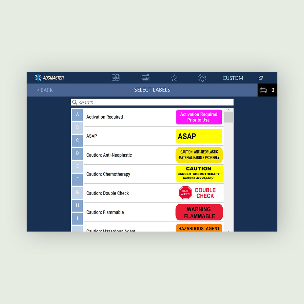 ClariSafe Digital Label Catalog